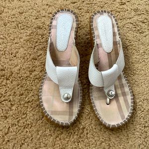 Burberry Espadrille Sandals Pink Nova Check and White Leather